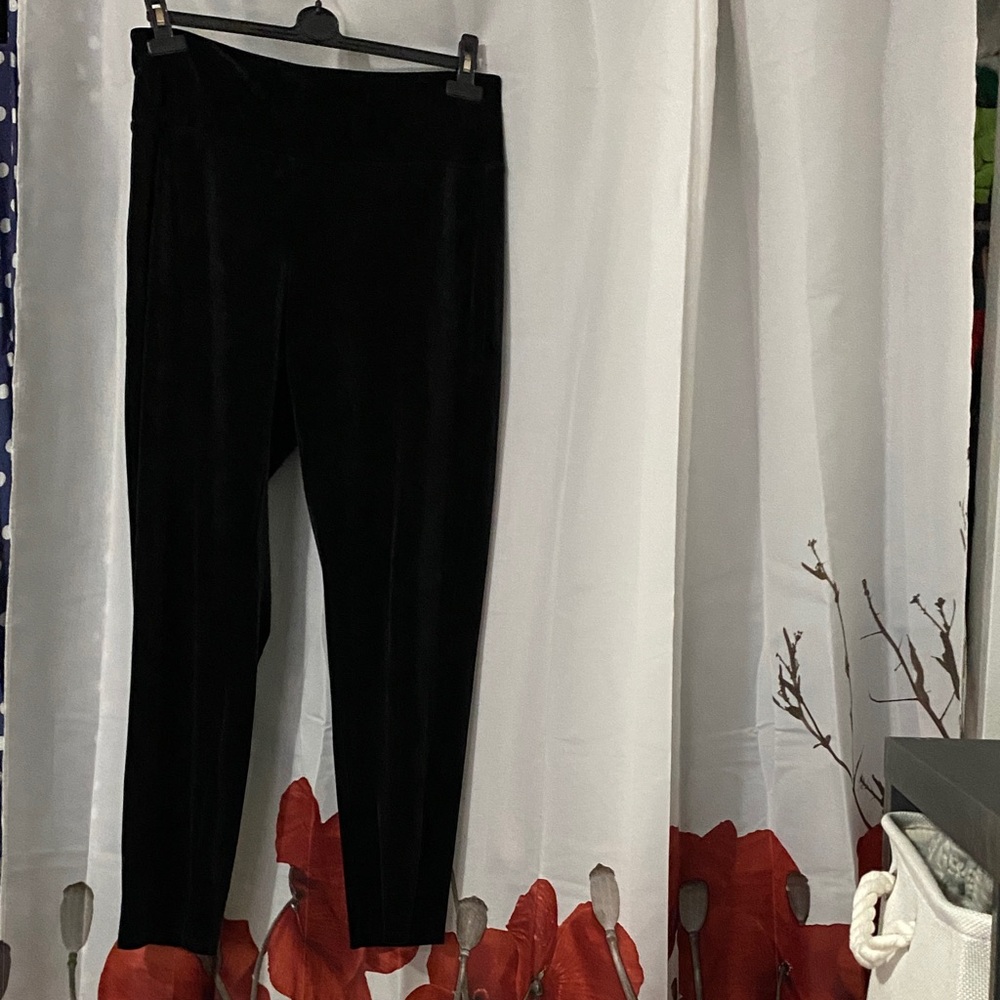 J. Jill Black Velvet Straight Leg Pants